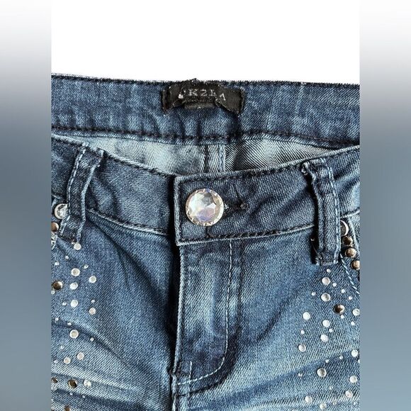 UK2LA Distressed Rhinestone Skinny Jeans Size 5 - Picture 3 of 6